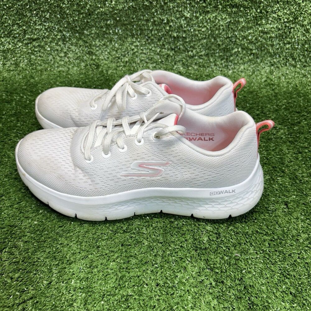 Skechers Go Walk Flex Kali White Coral Women's Athletic Shoes Sneakers Size 7.5